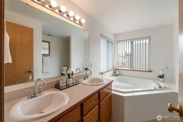Primary ensuite with double sinks