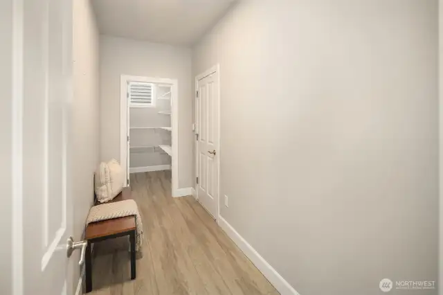 Extra large mud room off the garage.  Perfect spot for the sports gear, coats, etc and an extra large "Costco closet" to store all of the essentials.