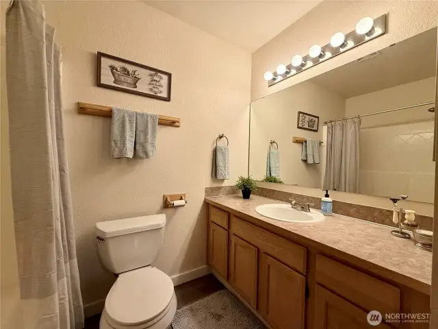Upstairs guest/hall bathroom.
