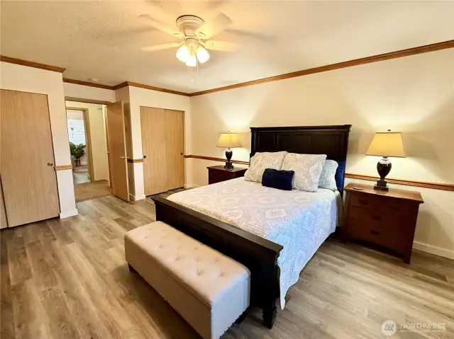 Another view of the primary bedroom, with double closets! (bedroom 3 of 3)