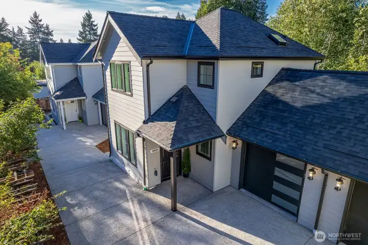 Secure garage entry for one car and added storage.  Covered entry in this quiet, canopied location.