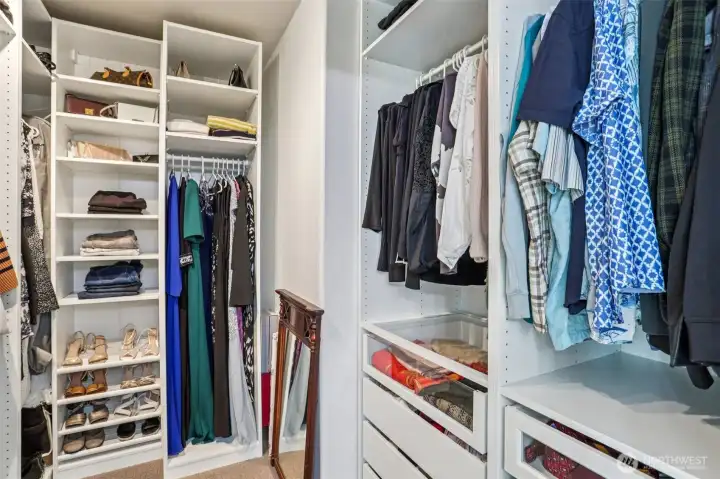 Master bedroom walk in closet