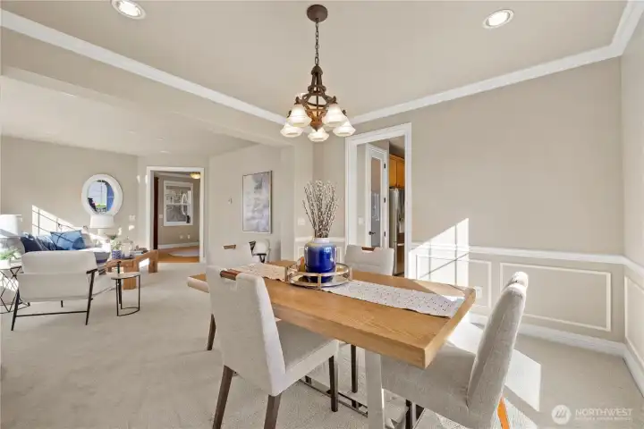 The formal dining room off the kitchen.