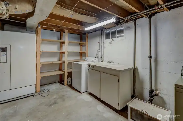 Lower level utility room with tons of storage