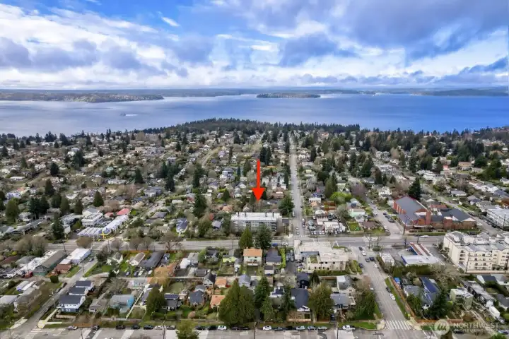 Lincoln Park, Puget Sound and the Fauntleroy Ferry Terminal to the west.