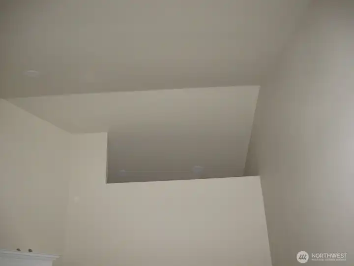 High, cathedral ceilings.