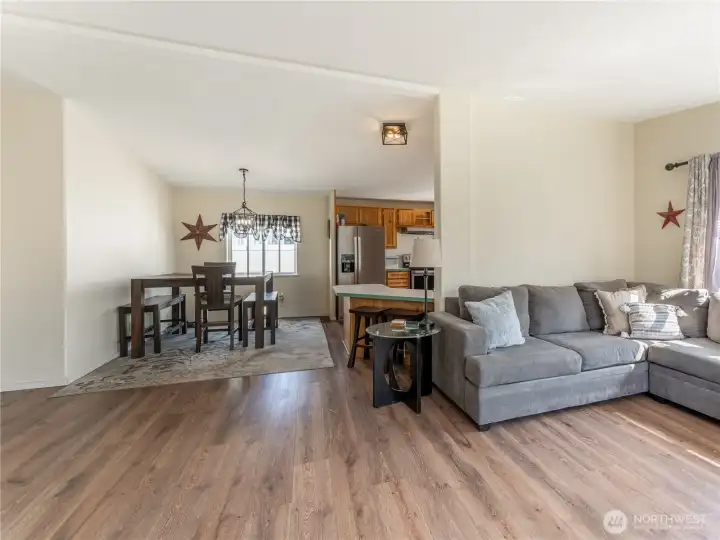 Nice Eating Nook off Kitchen open to Living Room