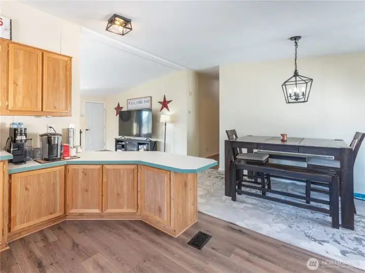 Kitchen open to Dining