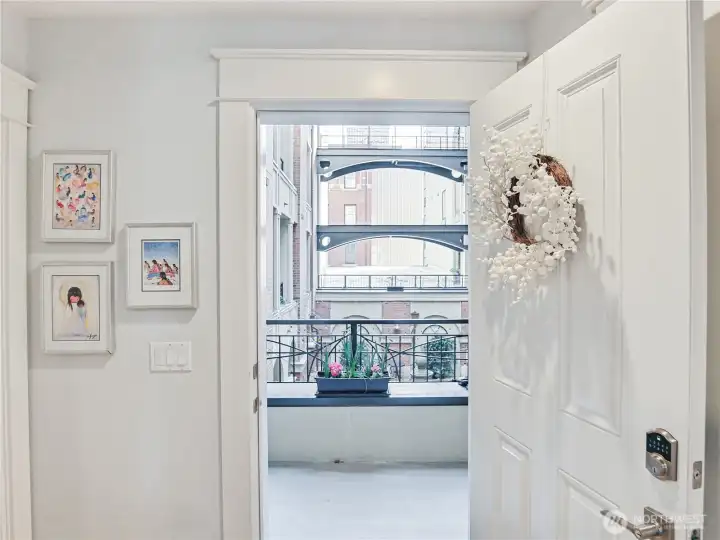 Another look at the courtyard from the unit entry door.