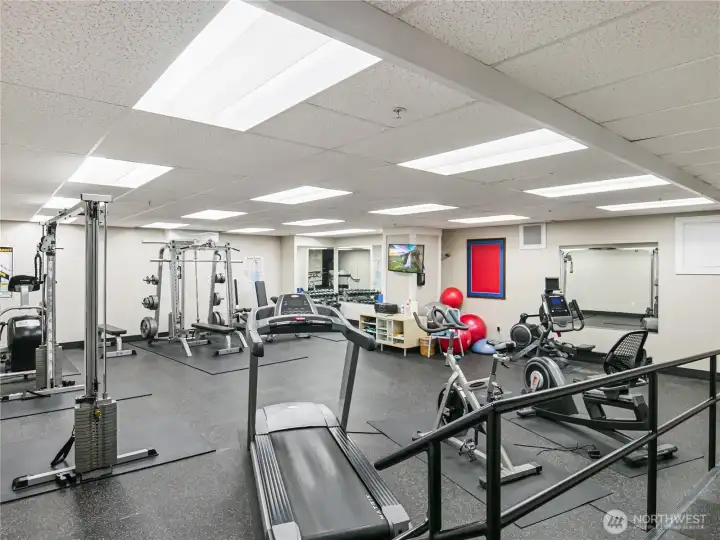 No need for a gym membership.  This resident gym comes fully equipped and even handicap accessible.