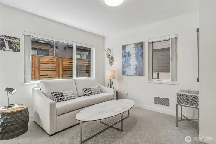 First floor bedroom makes a great flex space for multi-purpose.