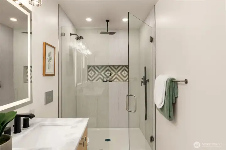 Another angle showing off the craftsmanship of the primary bathroom