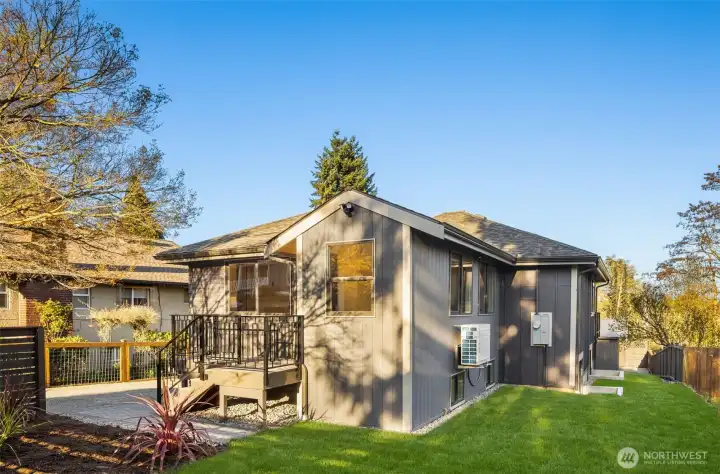 Enjoy low maintenance yard, with a full side yard run along the home