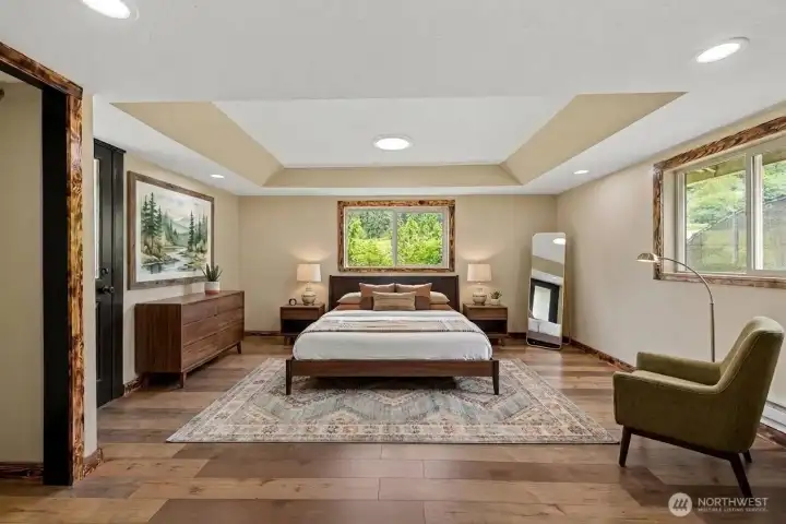 Primary bedroom virtually staged