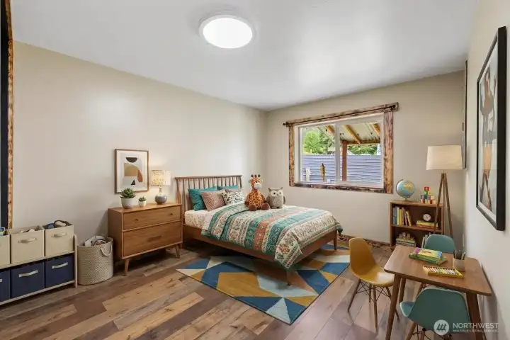 Virtually staged 2nd bedroom