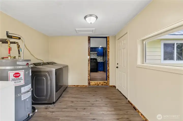 Mudroom enters into kitchen