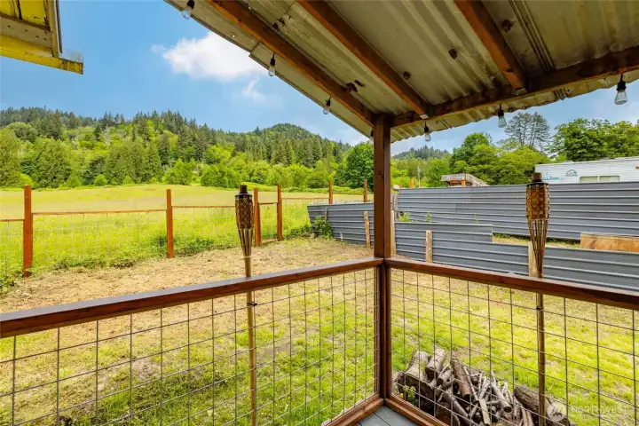 View from covered front porch