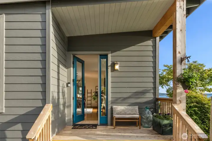 A covered front porch welcomes you home and greets your guests. A covered front porch welcomes you home and greets your guests.
