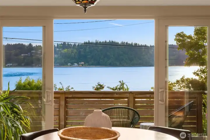 Dining room water views. The perfect spot for a dinner party. Dining room water views. The perfect spot for a dinner party.