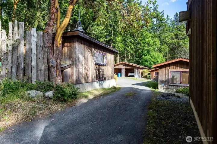 rear entry to massage studio and garage