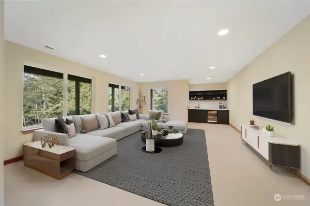 Virtually staged, this is an amazing example of what the lower level could look like!! Can you see yourself here?
