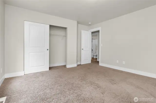The bedrooms have ample closet space to stay organized.