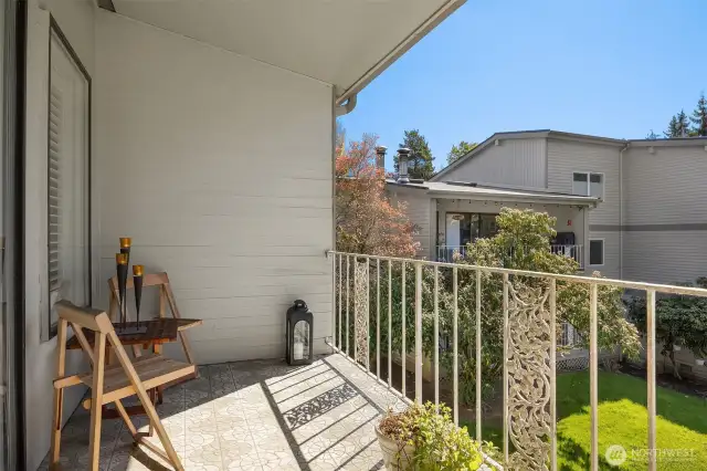 Expansive deck provides plenty of space for outdoor seating and entertaining.