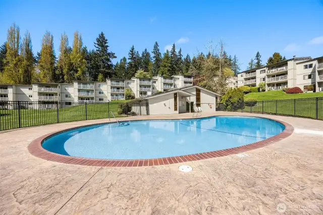 Central gated pool area, perfect for relaxing or entertaining.