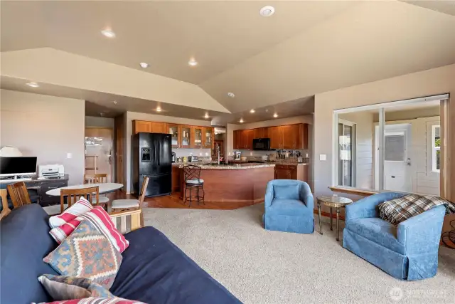 Large kitchen/family room with views