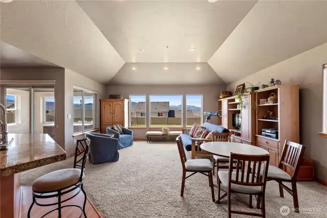 Large kitchen/family room with views