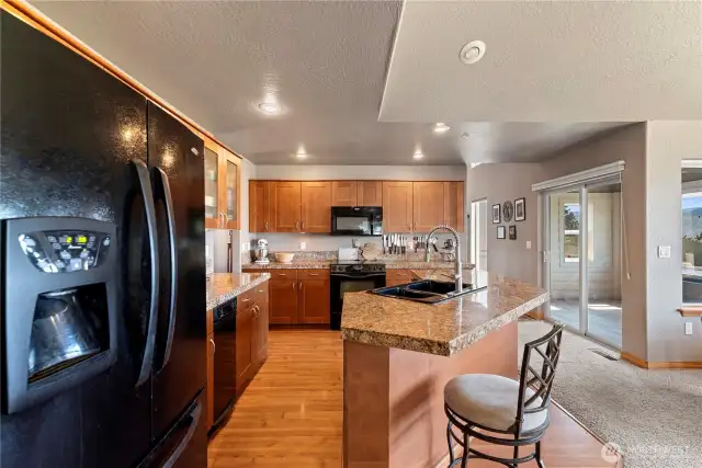 Large kitchen/family room with views