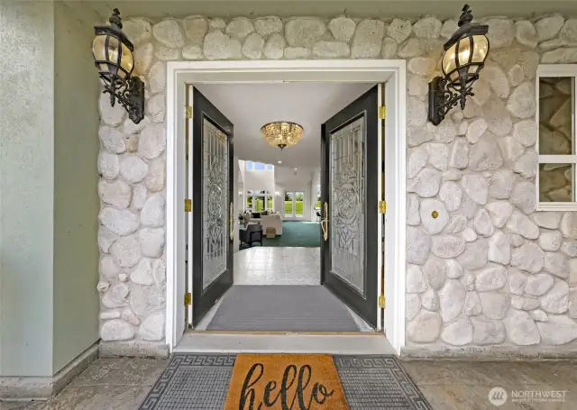 Stunning double French doors greet you at the entrance