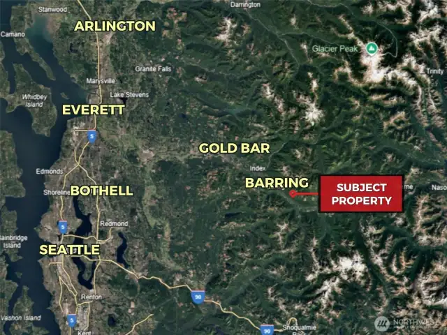 Approximate location of subject property in relation to surrounding areas.