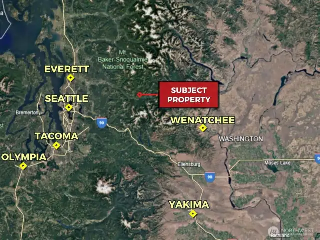 Approximate location of subject property in relation to surrounding areas.