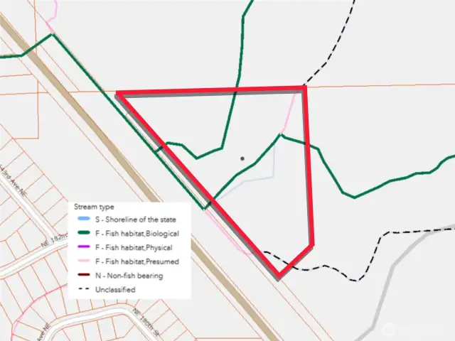 Overhead view with approximate boundaries in red.