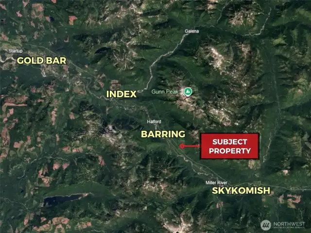 Approximate location of subject property in relation to surrounding areas.
