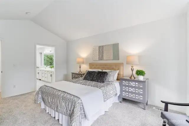 Primary bedroom offers respite at the end of the day.