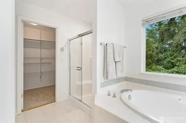 Off the primary bath is a walk-in closet.