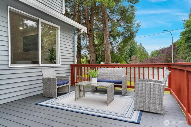 Enjoy the peaceful setting while you relax on the deck.