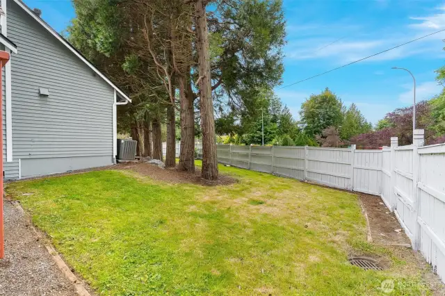 Fully fenced for added privacy.