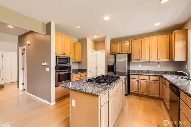 Gleaming hardwood floors and lots of cabinet and counter space.