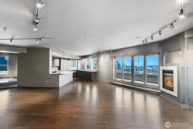 Living. dining room, kitchen views