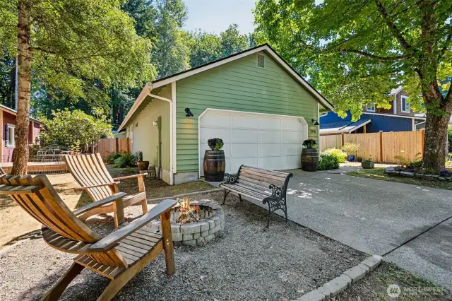 This home feautures its own cozy fire pit  out front-perfect for relaxed evenings.