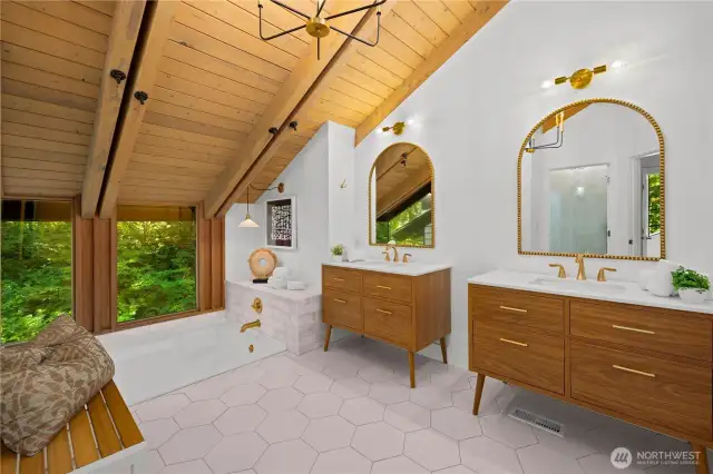 Recently Renovated Primary Bathroom