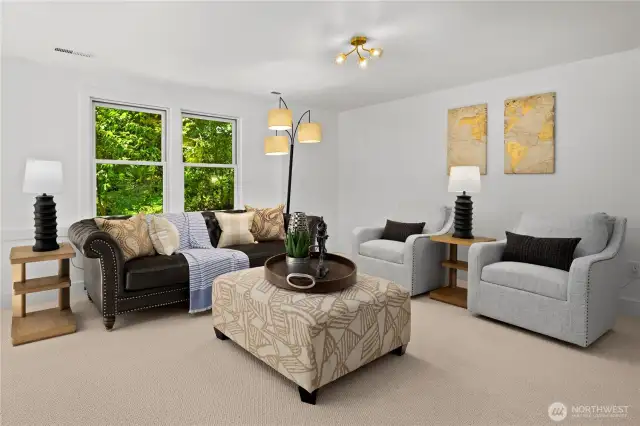 Family Room In Lower Level Includes New Carpet & New Interior Paint.