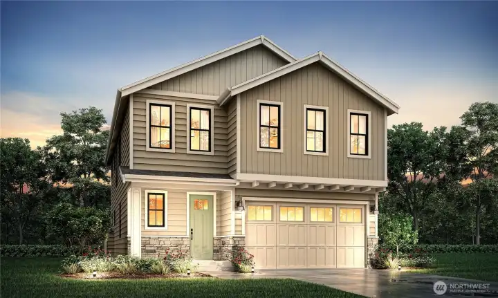 2223 Floorplan Elevation B. Photos are from a similar home and for example only.