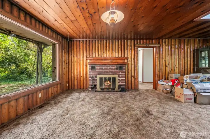 Wood fireplace will keep you cozy during the cooler winter nights.