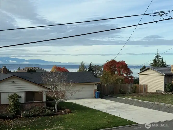 Views of Puget Sound and the Olympic Mountains.