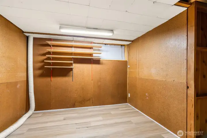 Lower level storage room.
