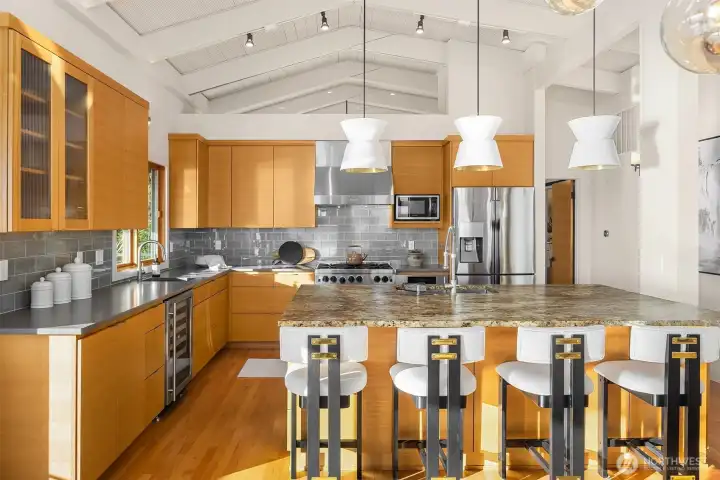 Ample storage and counter space. Note that there is an additional pantry on the East wall.